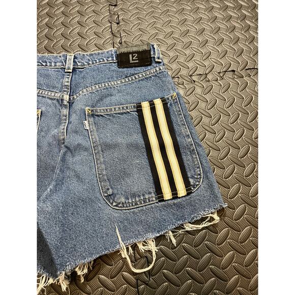 Vintage 1998 Levi’s L2 Striped Denim Jeans 30 Distressed RARE Cut Off Shorts - Picture 7 of 9
